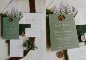 Holiday themed wedding invitation set by TAM Invitations