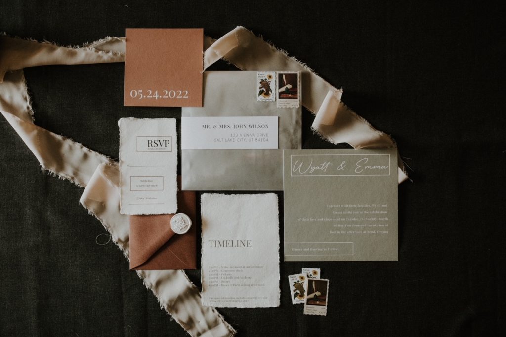 Custom Vintage Wedding Invitation Set